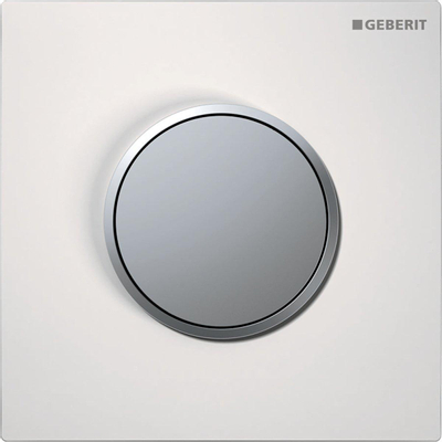 Geberit HyTouch urinoir stuursysteem pneumatisch met bedieningsplaat Sigma 10 Plaat: wit Designring en toets: matverchroomd