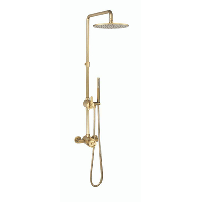 Crosswater Union Exposed Regendoucheset - opbouw - glijstang - handdouche - geborsteld messing