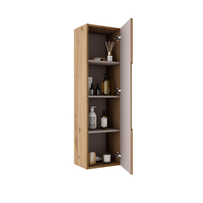 Adema Prime Balance Hoge Kast - 120x34.5x26.9cm - 1 deur - rustiek eiken - MDF
