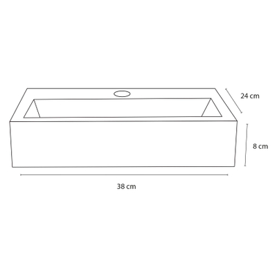 Differnz Flat Fontein Beton lichtgrijs 38 x 24 x 8 cm OUTLETSTORE