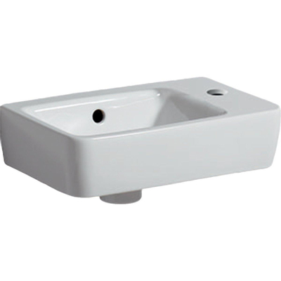 Geberit Renova Compact fontein met kraangat rechts met overloop 40x25x15cm wit
