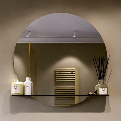 Mondiaz SPOT Badkamerspiegel - rond 90cm - spiegelplanchet - kleur Urban