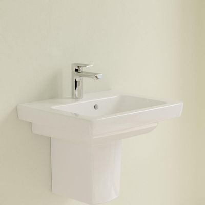 Villeroy en Boch Subway 2.0 fontein 50x40cm 1 kraangat met overloop ceramic+ wit