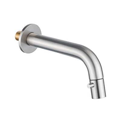 Fortifura Calvi Fonteinkraanset - inbouw - uitloop 18cm - inkortbaar - sifon - always open plug - Geborsteld RVS PVD (RVS)