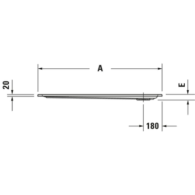 Duravit Starck Slimline douchebak acryl rechthoekig 120x100x5.5cm wit