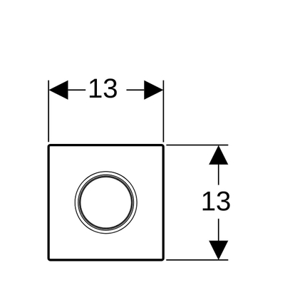 Geberit type 01 urinioir bedieningsplaat - pneumatisch - vierkant - Gitzwart RAL 9005