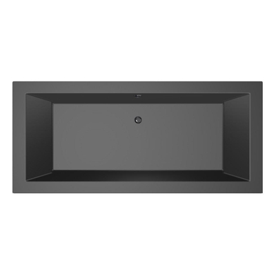 Xenz Society ligbad - 200x90cm - met overloop - zonder afvoer - Acryl Ebony mat