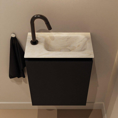 MONDIAZ TURE-DLUX 40cm toiletmeubel Urban. EDEN wastafel Ostra positie rechts. Met 1 kraangat.
