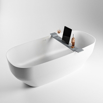 Mondiaz EASY Badplank - 86x12.5x4.2cm - solid surface - Plata