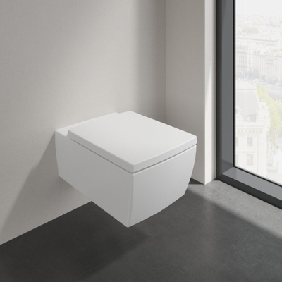 Villeroy & Boch Memento 2.0 closetzitting met deksel met softclose en quick release stone white