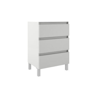 Adema Chaci PLUS Badkamermeubelset - 60x86x46cm - topblad - 3 lades - mat wit