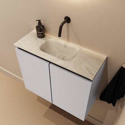 MONDIAZ TURE-DLUX 60cm toiletmeubel Cale. EDEN wastafel Ostra positie midden. Zonder kraangat.