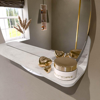 Mondiaz SPOT Badkamerspiegel - rond 50cm - spiegelplanchet - kleur Ostra