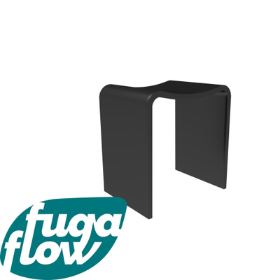 Fugaflow Caria Badkamerkrukje - 40x30x43cm - solid surface - mat zwart -