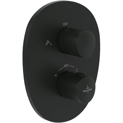 Villeroy & Boch Antao Inbouwthermostaat met tweeweg stopkraan - mat zwart