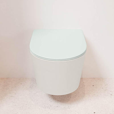 MONDIAZ LAVIE wandclosetpack - 36x53cm - diepspoel - rimless - Linen (offwhite) - softclose - quick-release - toiletzitting - Greey (grijs)