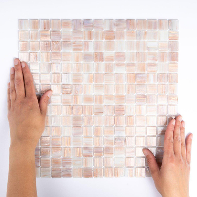 The Mosaic Factory Amsterdam mozaïektegel - 32.2x32.2cm - wand en vloertegel - Vierkant - Glas Rose glans