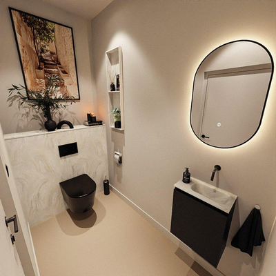 MONDIAZ TURE-DLUX 40cm toiletmeubel Urban. EDEN wastafel Ostra positie rechts. Zonder kraangat.