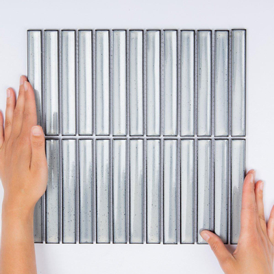 The Mosaic Factory Sevilla mozaïektegel - 29.6x29.9cm - wandtegel - Rechthoek - Porselein Light Grey Glans