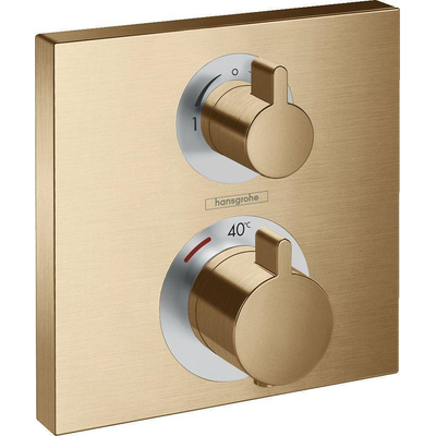 Hansgrohe Ecostat Square afbouwdeel v. inbouw thermostaat m. stop- en omstelkraan brushed bronze