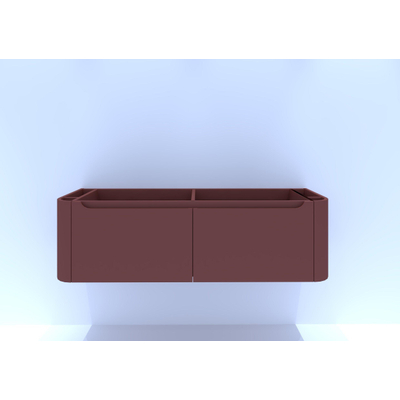 HR badmeubelen Juice Wastafelonderkast - 140x45x40cm - ronde hoeken - 2 lades - terra mat