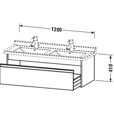 Duravit Ketho Wastafelonderkast 120x45.5x41cm 1 lade Standaard greep met softclose spaanplaat wit Mat