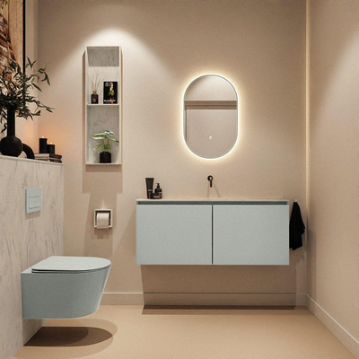MONDIAZ TURE-DLUX 120cm toiletmeubel Greey. EDEN wastafel Opalo positie midden. Zonder kraangat.