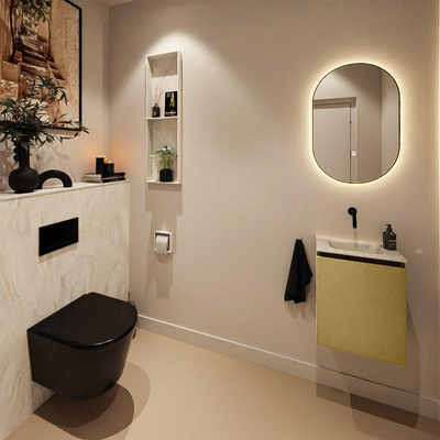 MONDIAZ TURE-DLUX 40cm toiletmeubel Oro. EDEN wastafel Ostra positie midden. Zonder kraangat.