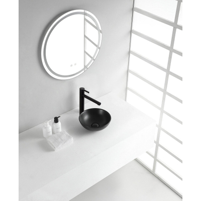 Wiesbaden Kimo waskom rond 28 x 10 cm keramiek mat zwart