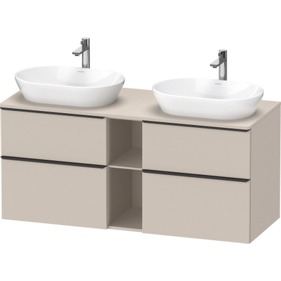 Duravit D-Neo wastafelonderkast 140x66.4x55cm 4 lades Taupe Mat