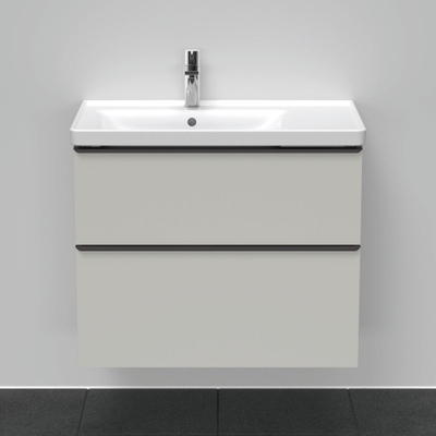 Duravit D-Neo wastafelonderkast 78.4x62.5x45.2cm 2 lades Betongrijs Mat