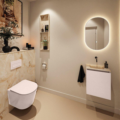 MONDIAZ TURE-DLUX 40cm toiletmeubel Rosee. EDEN wastafel Frappe positie midden. Zonder kraangat.
