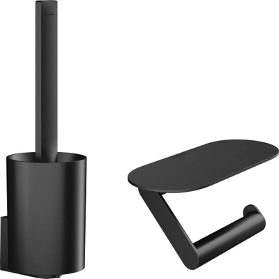 Hansgrohe Wallstoris toiletset rolhouder en borstelgarnituur mat zwart