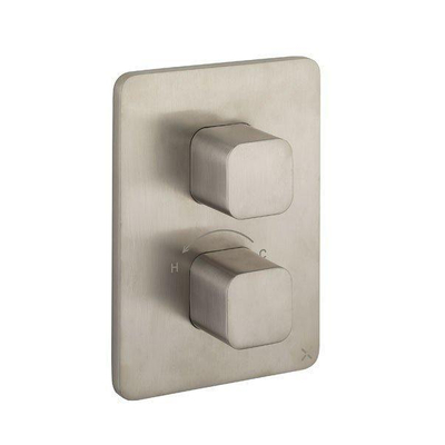 Crosswater Atoll Thermostatische Crossbox - inbouw - met afbouwdeel - 2 functies - RVS geborsteld
