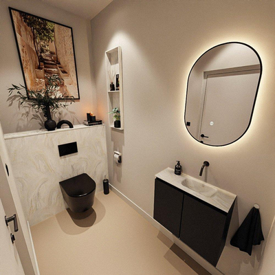 MONDIAZ TURE-DLUX 60cm toiletmeubel Urban. EDEN wastafel Ostra positie rechts. Zonder kraangat.