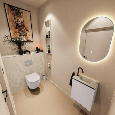 MONDIAZ TURE-DLUX 40cm toiletmeubel Cale. EDEN wastafel Ostra positie rechts. Met 1 kraangat.