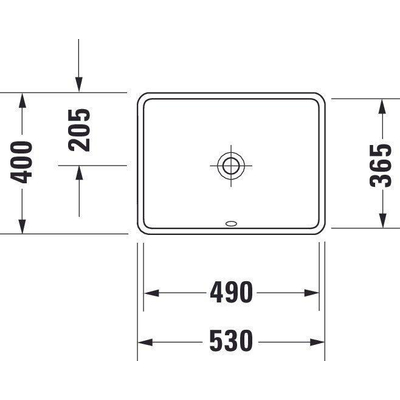 Duravit Starck 3 inbouw wastafel 49x40 zonder kraangat wit