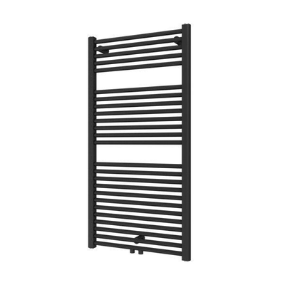 Plieger Palmyra designradiator horizontaal middenaansluiting 1175x600mm 681W zwart grafiet (black graphite)