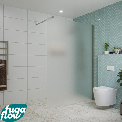 FugaFlow Eccelente Vetro inloopdouche badkamer - 140x200cm - mat glas - wandarm - gunmetal