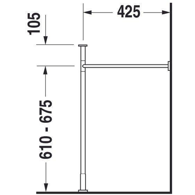 Duravit Vero onderstel voor wastafel 045360/045460 chroom