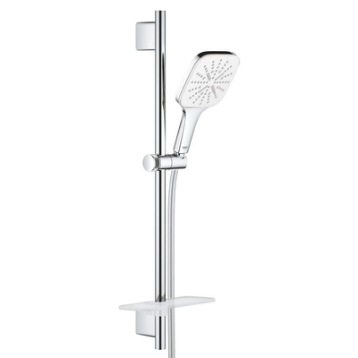 GROHE Vitalio Smaractive 130 Cube Glijstangset - 60cm - vierkante handdouche -3 straalsoorten - gladde doucheslang - met zeepschaal - chroom