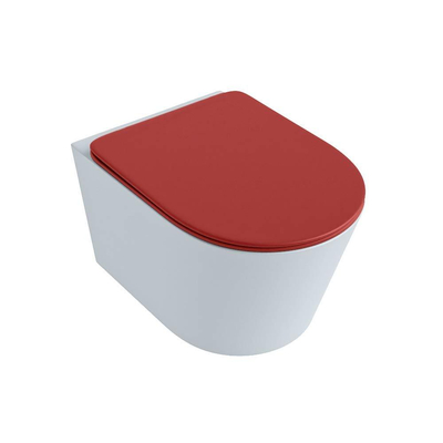 MONDIAZ LAVIE wandclosetpack - 36x53cm - diepspoel - rimless - clay (blauw) - softclose - quick-release - toiletzitting - Fire (rood)