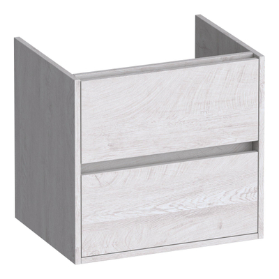 BRAUER Adore wastafelonderkast - 60x46x55cm - 2 softclose lades - greeploos - 1 sifon uitsparing - Forest Seashell