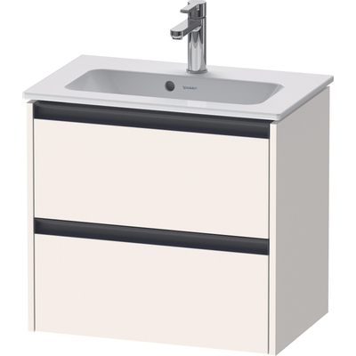 Duravit Ketho 2 wastafelonderbouwkast met 2 laden 61x39x54.9cm met grepen antraciet wit supermat