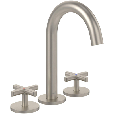 Villeroy & Boch Loop & Friends Driegats wastafelkraan - Matt Brushed Nickel (RVS)
