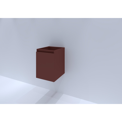 HR badmeubelen Wastafelonderkast - 40x44.8x55cm - 1 deur - rechtsdraaiend - greeploos - 40x55x45cm terra mat