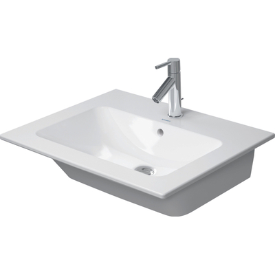 Duravit ME by Starck meubelwastafel 63x49cm met 1 kraangat met overloop met wondergliss wit