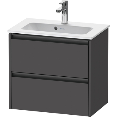 Duravit Ketho 2 wastafelonderbouwkast met 2 laden 61x39x54.9cm met grepen antraciet grafiet mat