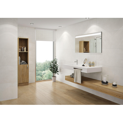 Cifre Ceramica Nexus wandtegel - 60x120cm - gerectificeerd - Betonlook - Glaciar mat (wit)