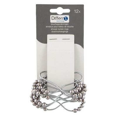 Differnz Anello Douchegordijnringen 12stuks Chroom